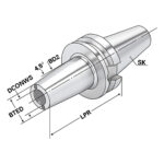 Shrink Tutucu 4,5° Soğutma Kanallı BT 40 - 08 - 120 - K