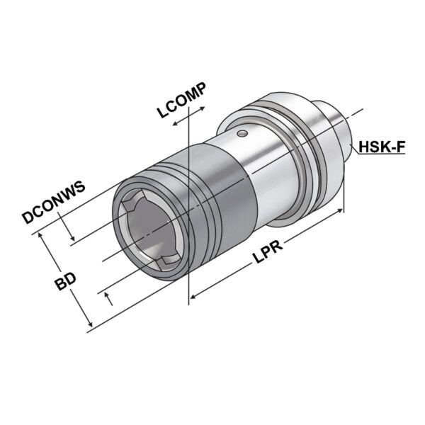 Hızlı Değiştirilebilir Kılavuz Tutucusu HSK 63 - M5-M22 - Gr.2